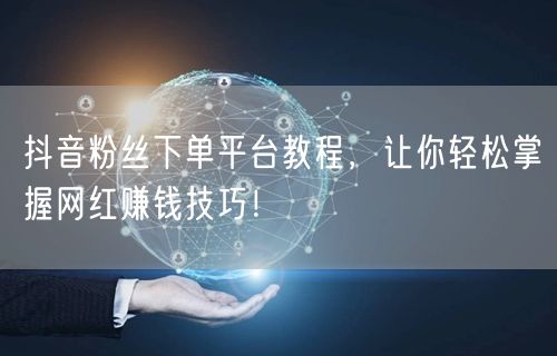 抖音粉丝下单平台教程,让你轻松掌握网红赚钱技巧!